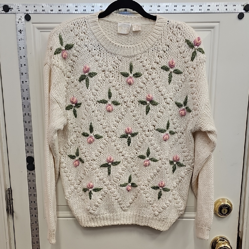 Cottage, Spring, Classic, Flower, Beaded, Cozy, Sweet, Casual, Comfy, Baggy,